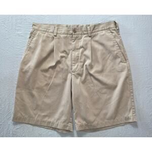 Nike Vintage Single Pleat Pique Microfiber Chino Golf Shorts. Beige, Men's 36.